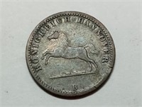 OF) 1858 b Hannover silver one groschen