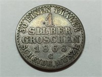 OF) 1868 c Prussia silver one groschen