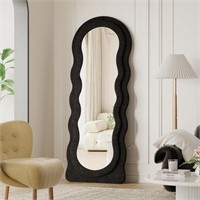 Full Length Mirror  63x24  Wavy  Black.