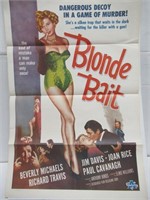 Blonde Bait 1956 Tri-Fold Movie-Poster/Rare