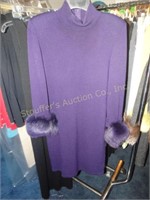 Toula dress w/ faux fur cuffs size 12