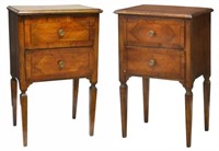 (2) ITALIAN NEOCLASSICAL STYLE WALNUT NIGHTSTANDS