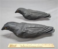 Pair of Vintage Crow Decoys