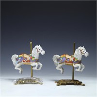 Two Vintage The American Carousels  Schmid Porcela