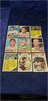 (9) 1961 Topps Baseball Cards (#'s 147, 186, 273,