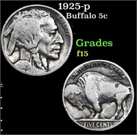1925-p Buffalo Nickel 5c Grades f+