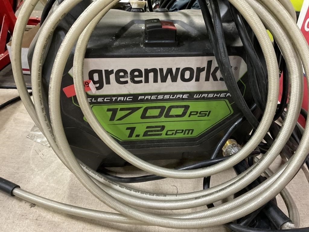 GREENWORKS ELECTRIC PRESSURE WASHER 1700 PSI 1.2