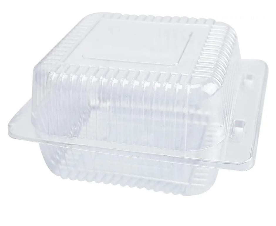 50 pcs Clear Hinged Plastic Containers with