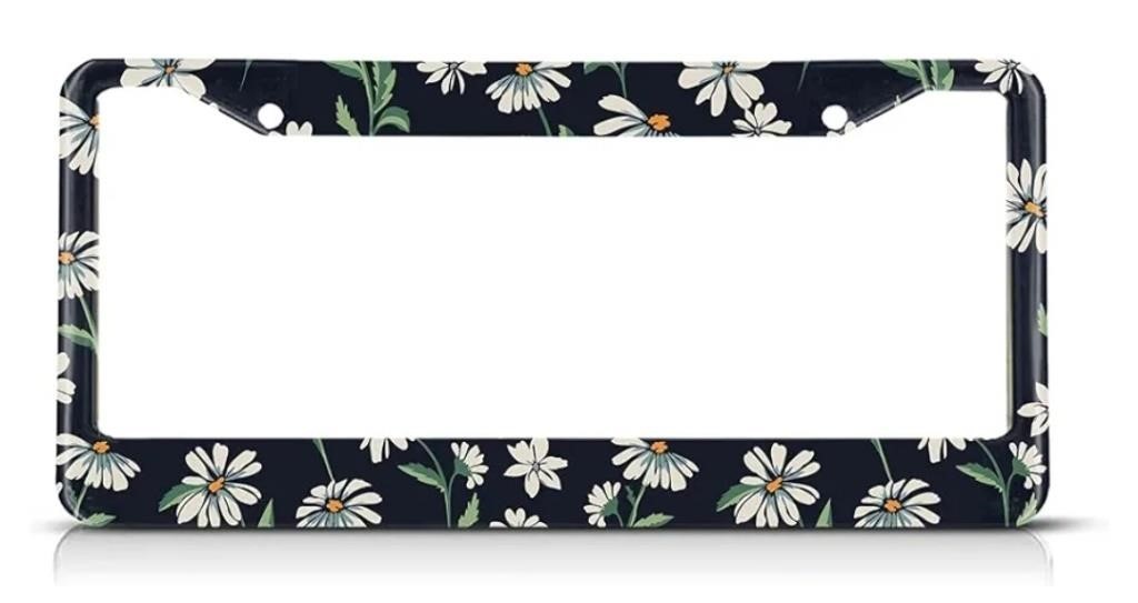 Beabes Cute Daisy Print License Plate Frame Auto