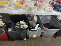 LARGE LOT OF MISC UNDER THE TABLES KITCHEN