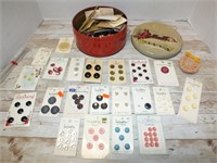 TIN OF VINTAGE BUTTONS