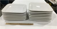 13-11in square plates - no visible markings