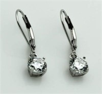 White Topaz Solitaire Earrings