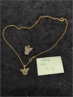 14k Gold 5.1g Necklace and Pendants