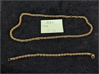 14k Gold 12.1g Necklace and Bracelet