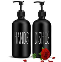 Glass Soap Dispenser Set 2 Pack,Contains Hand and