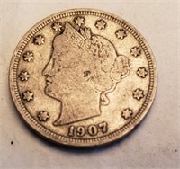 1907 Five Cent Coin