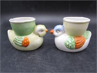 2 Vintage Chicken and Duck Egg Cups