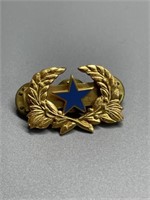 Military badge pin blue enamel star