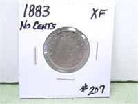 1883 (No Cents) Liberty V Nickel – XF