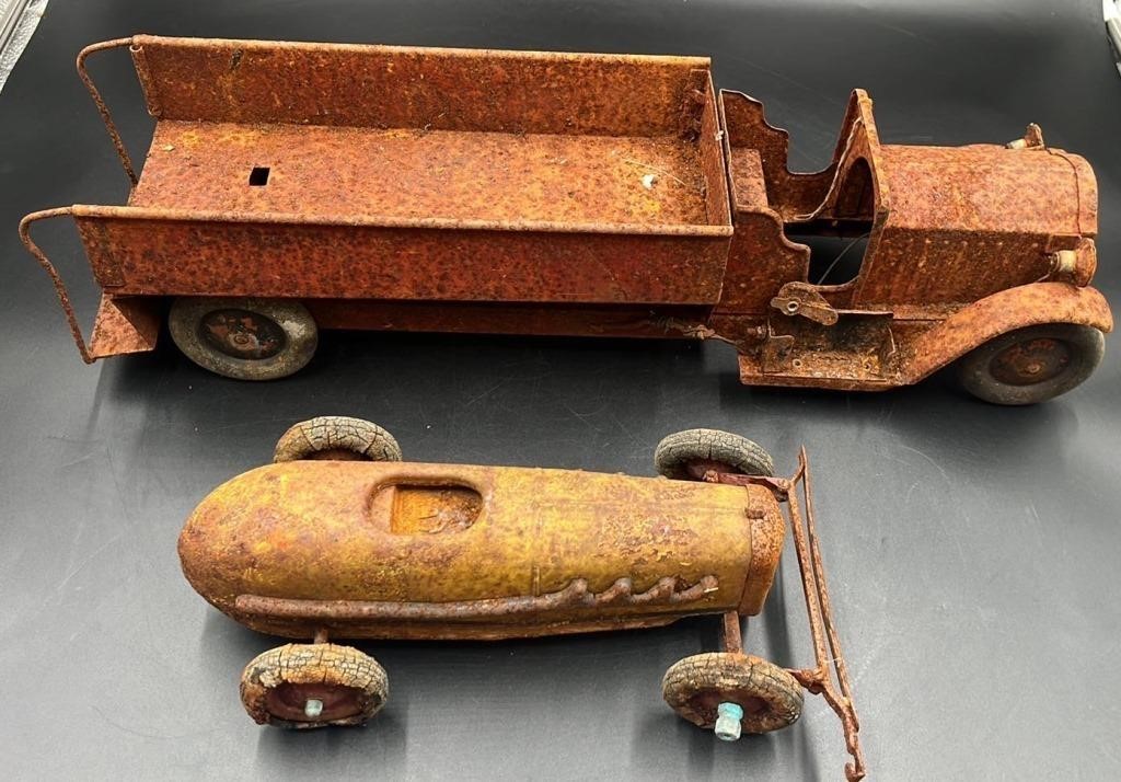 Antique Pressed Steel Truck & Racer