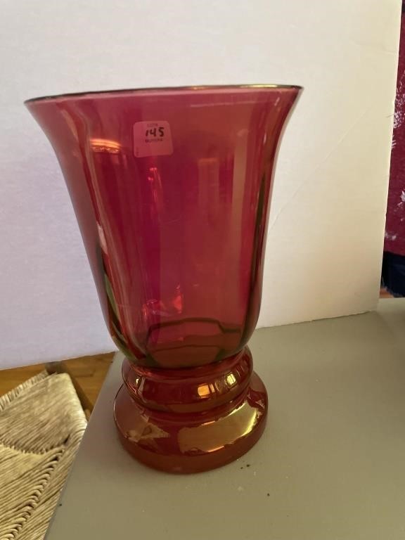 CRANBERRY GLASS BRISTOL GLASS VASE