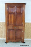 Antique c.1930's Cherry Custom Corner Cabinet