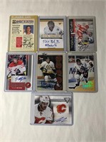 7 Autographed Hockey Cards