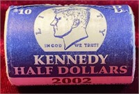 2002-D Mint wrapped Uncir Kennedy Halves