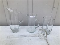 Clear Glass Pitchers and Server