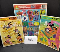 (3) Cardboard Puzzles (ABC Missing one letter)