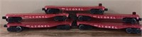 (7) Red Lionel Train Cars