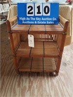 Bamboo Hand Woven End Table with Shelves