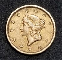 1853 $1 Gold Liberty Head Dollar Nice