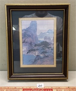 NICELY FRAMED ASIAN STAMPED ART PIECE