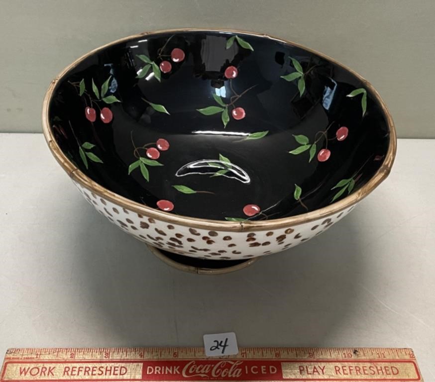HANDPAINTED BAMBOO FOREST DISPLAY BOWL