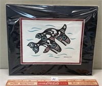 SEALED SIGNED BC ORCA WHALE MATTED PIECE