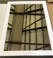 White wood framed mirror 24x35