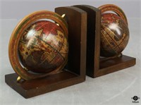 Wood Globe Bookends