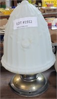 VTG. LAMP WITH FROSTED ENCLOSED GLASS SHADE