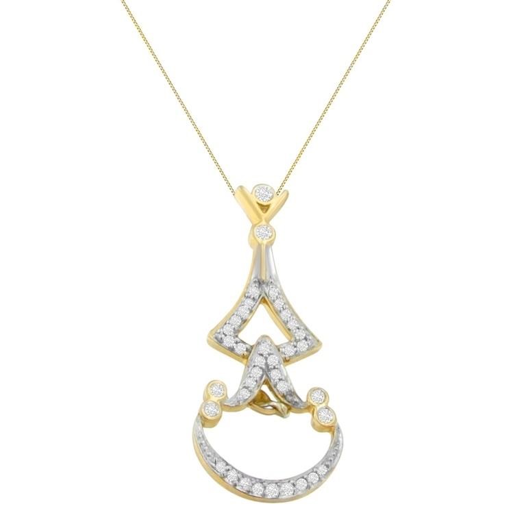 14k Gold Round .33ct Diamond Stylish Necklace