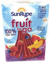 SunRype Fruit to go Snack Bars 72 x 14g BB
