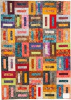 Batik Bricks, bed quilt, 83" x 59"