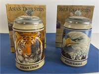 Anheuser Busch Mugs Asian Tiger & Bald Eagle