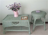 Wicker tables and decor