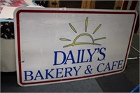 DAILY'S BAKERY & CAFE REFLECTIVE LARGE SIGN