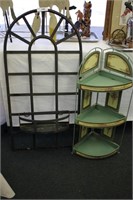 SET OF 2 PLANT STANDS 1 METAL 1 CAST IRON