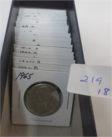 18 nickels, mixed date