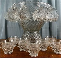 Anchor Hocking Wexford Complete  Punch Bowl Set