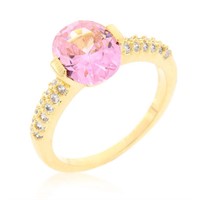 18k Gold-pl. 1.80ct Pink Sapphire Ring